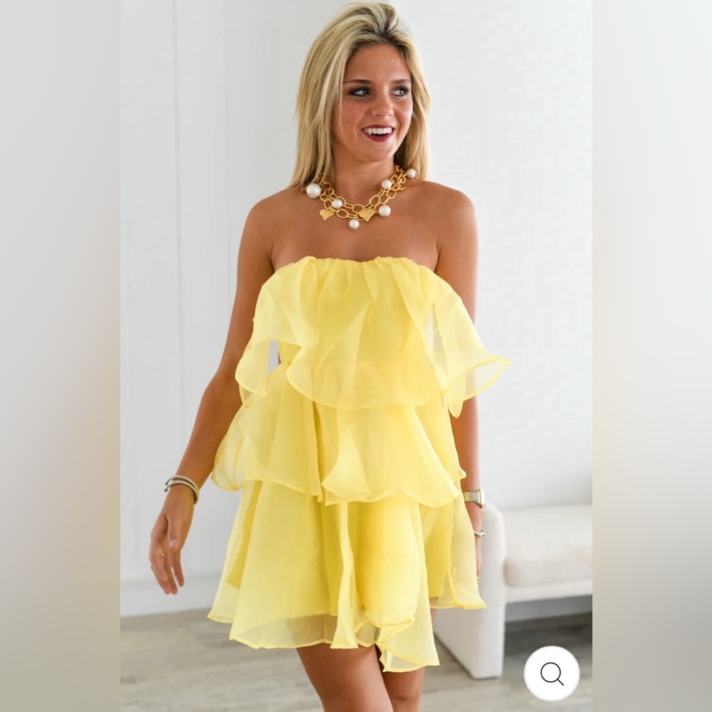 Fancy D Strapless Tiered Dress